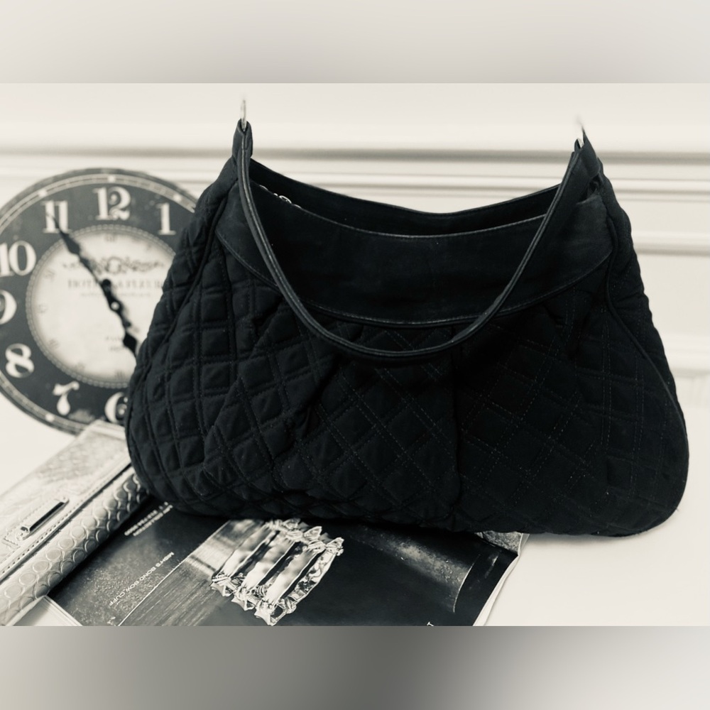 Vera Bradley black quilted shoulder bag